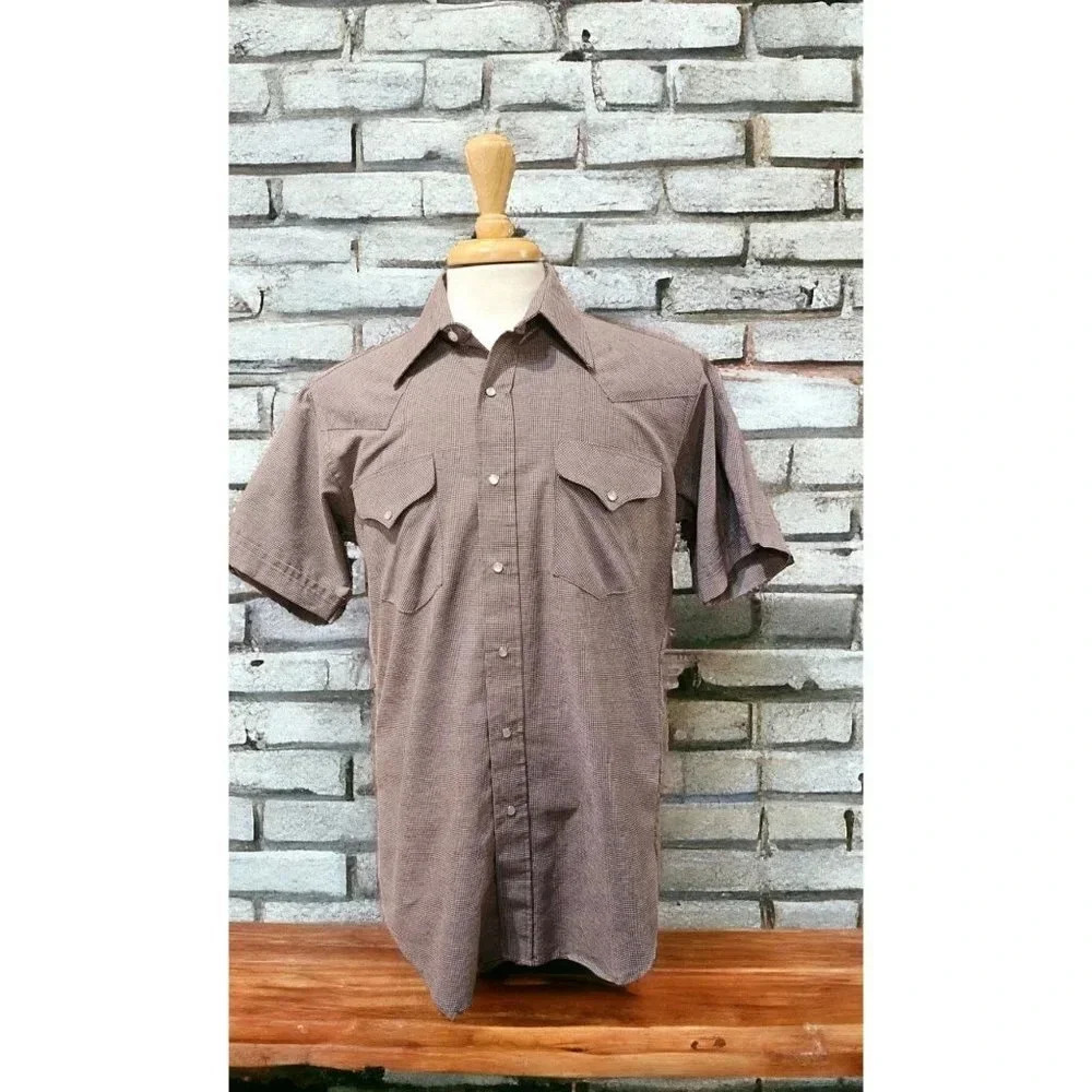 Vintage Ruddock Western Shirt Classic 16 Extra Long Tail Short Sleeves